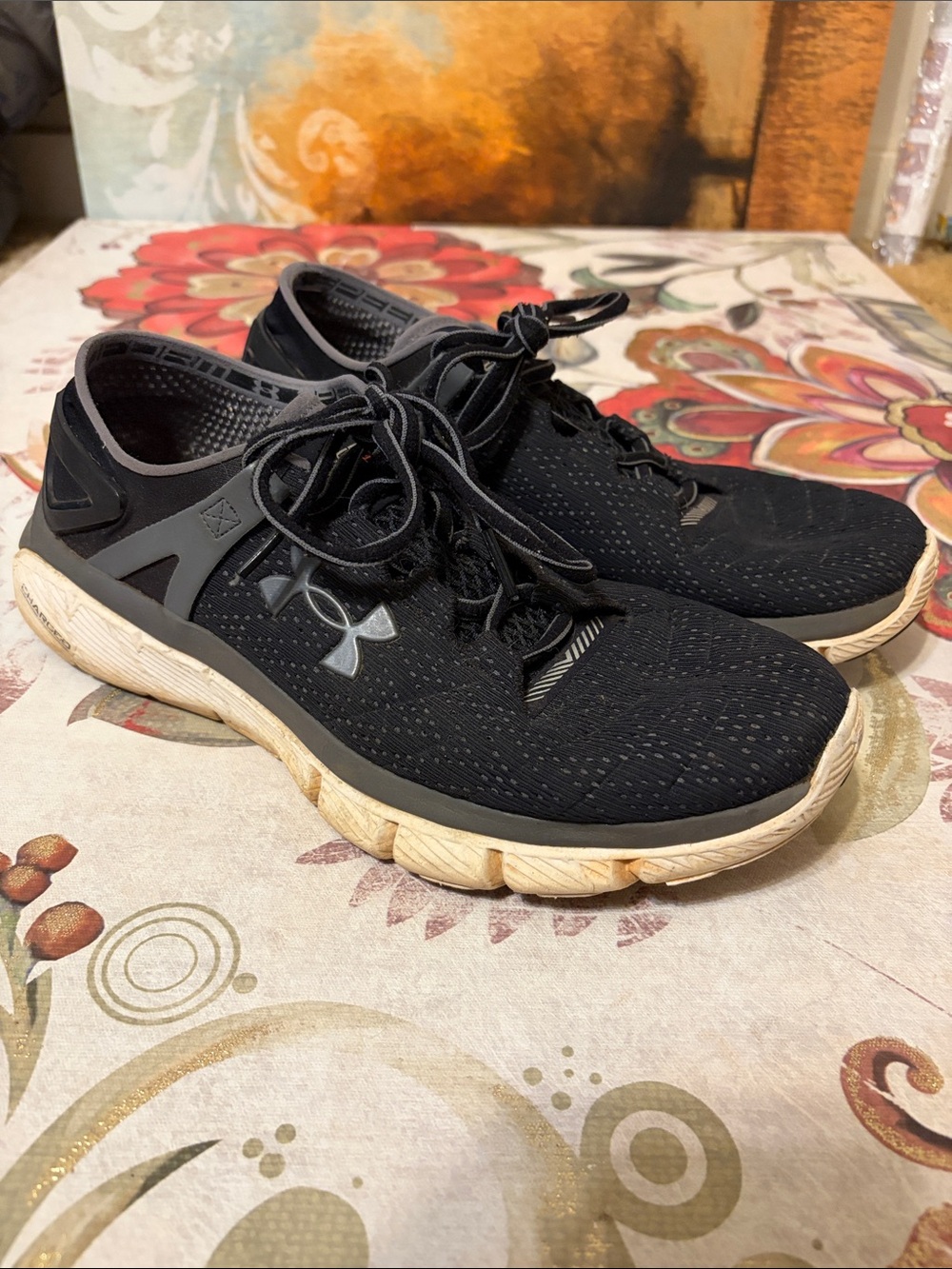 Under Armour Black and Cream Women’s Athletic Shoes